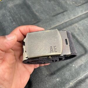 American Eagle Outfitters Men's Belt with Black and Gray Design